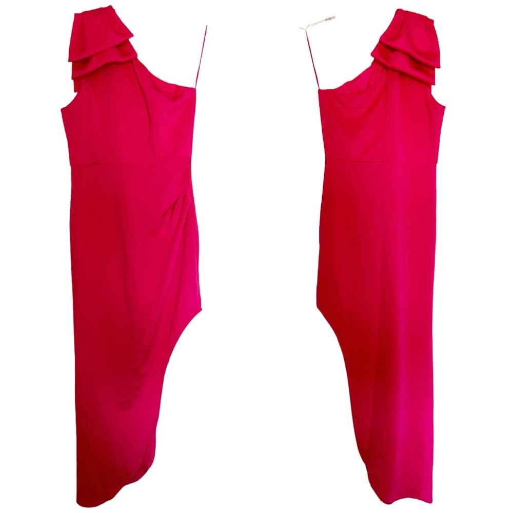 NWT Pink One Shoulder Bow Dress These Three Boutique Fate brand